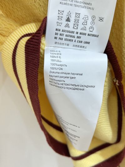 Miu Miu V-Neck Long Sleeve Knit Top in Yellow