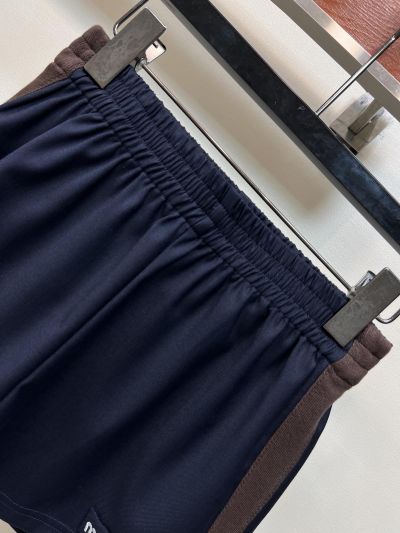 Miu Miu Wool Blend Contrast-Trim Set in Navy and Brown