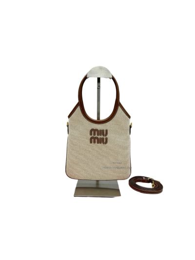 Miu Miu Canvas Top Handle Shoulder Bag A5594 