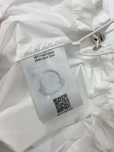 Moncler Hooded Button-Front Coat in White