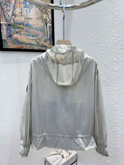 Moncler Hooded Drawstring Coat in Beige