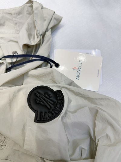 Moncler Hooded Drawstring Coat in Beige