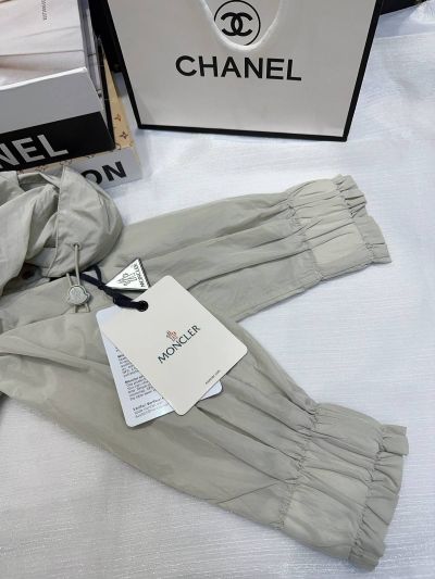 Moncler Hooded Drawstring Coat in Beige