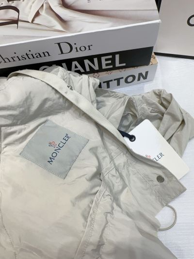 Moncler Hooded Drawstring Coat in Beige