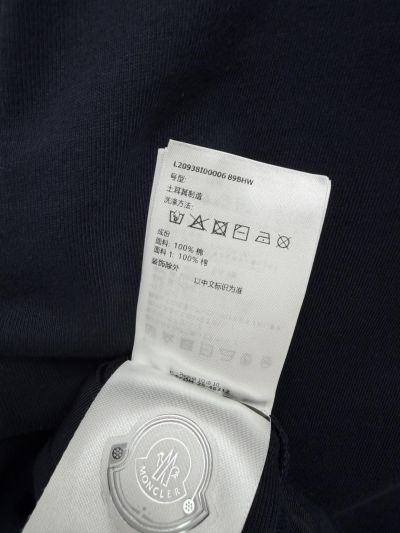 Moncler Hooded Embroidered Coat in Navy