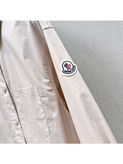 Moncler Turn-Down Collar Button-Front Shirt in Beige