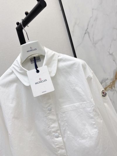 Moncler Turn-Down Collar Button-Front Shirt in White