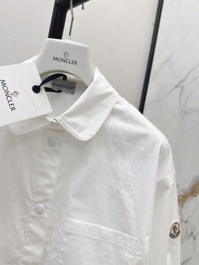 Moncler Turn-Down Collar Button-Front Shirt in White