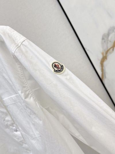 Moncler Turn-Down Collar Button-Front Shirt in White