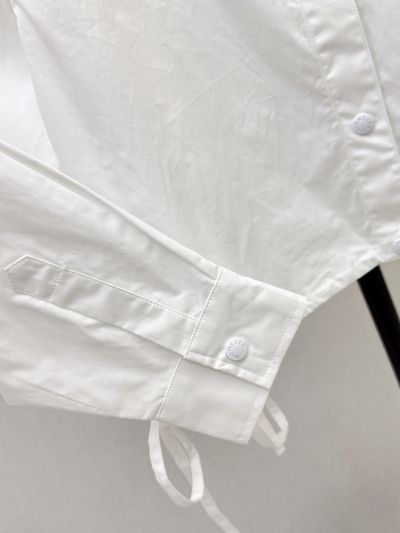 Moncler Turn-Down Collar Button-Front Shirt in White