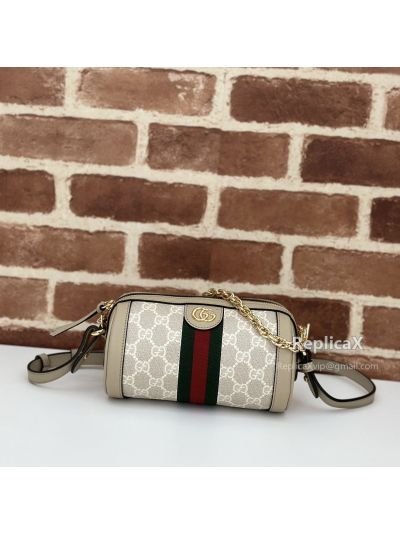 Gucci Ophidia Mini Chain Shoulder Bag 602676 in Beige/White GG Supreme Canvas