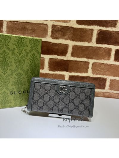 Gucci Ophidia Zip Around Wallet 706844 in Grey