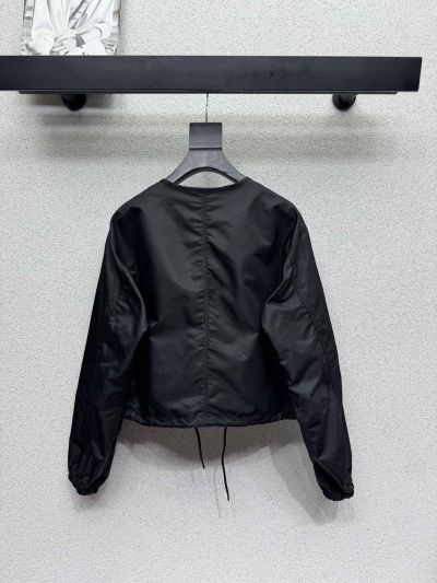 Prada Button-Front Drawstring Jacket in Black