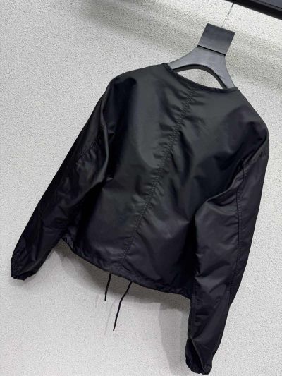 Prada Button-Front Drawstring Jacket in Black