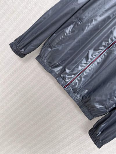 Prada Contrast-Trim Drawstring Jacket in Navy