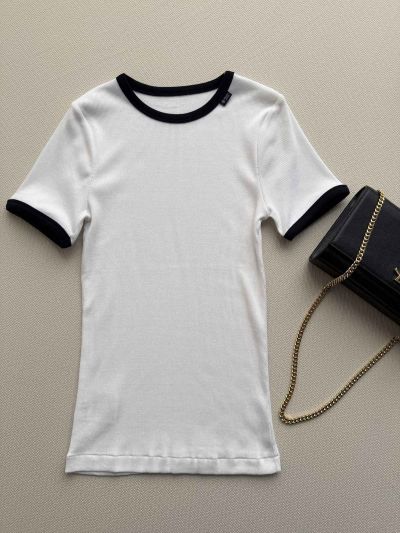Prada Crew Neck Short Sleeve T-Shirt in White