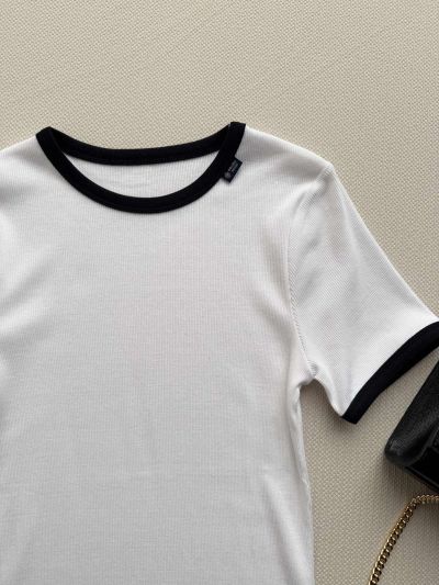 Prada Crew Neck Short Sleeve T-Shirt in White