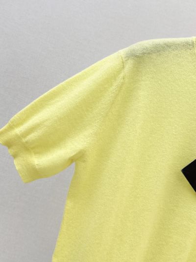 Prada Crew Neck Short Sleeve Top in Yellow