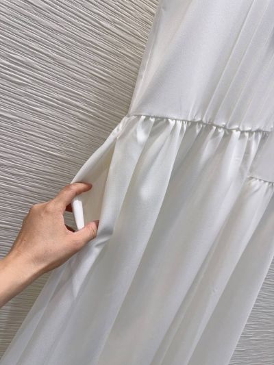 Prada Crew Neck Sleeveless Dress in White