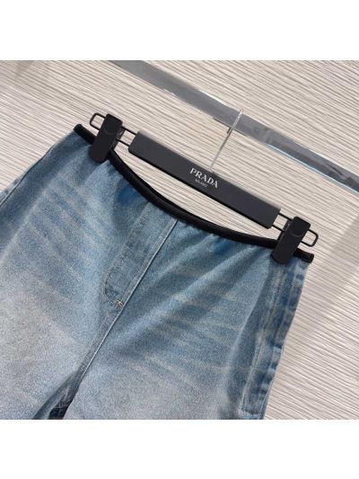 Prada Denim Cargo Pants in Light Blue