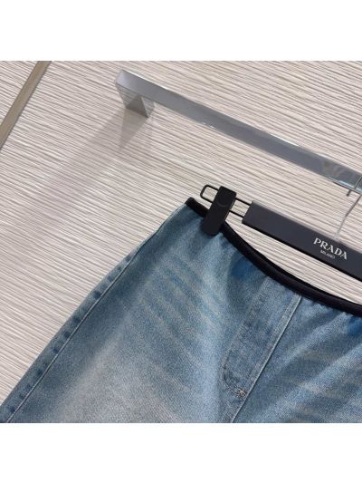 Prada Denim Cargo Pants in Light Blue