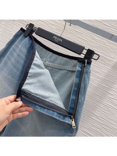 Prada Denim Cargo Pants in Light Blue