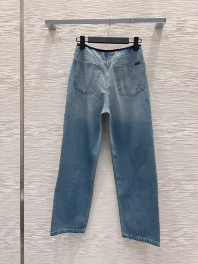 Prada Denim Straight Pants in Light Blue