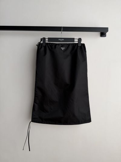 Prada Drawstring Straight Skirt in Black