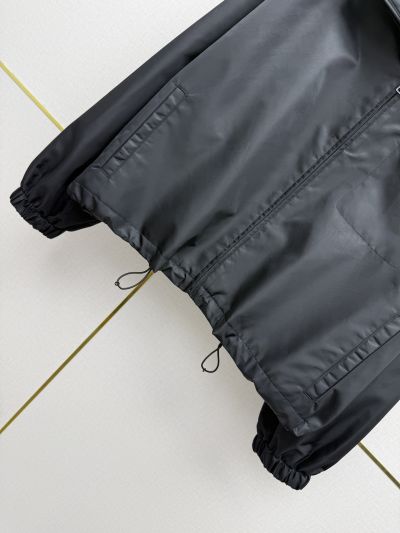 Prada Hooded Drawstring Coat in Navy