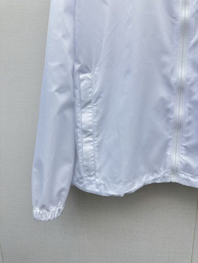 Prada Hooded Long Sleeve Jacket in White