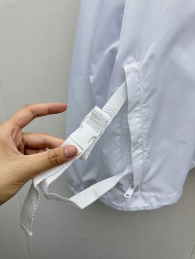Prada Hooded Long Sleeve Jacket in White