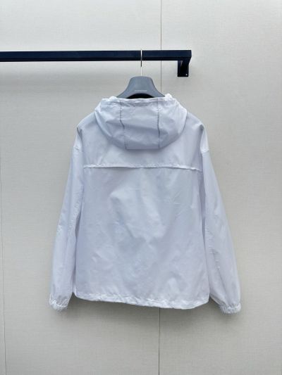 Prada Hooded Long Sleeve Jacket in White