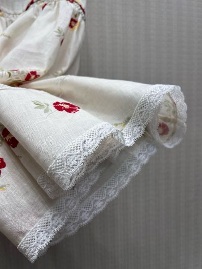 Prada Lace Linen Dress in White