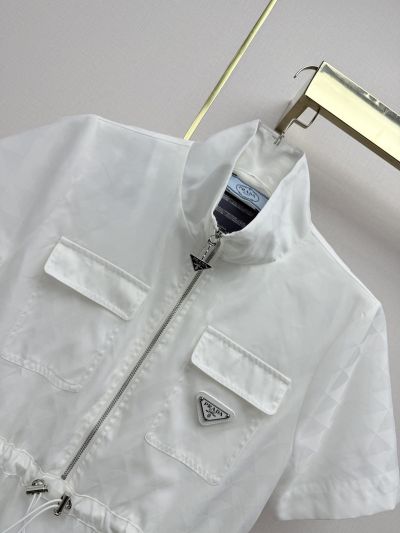 Prada Short Sleeve Dress in White