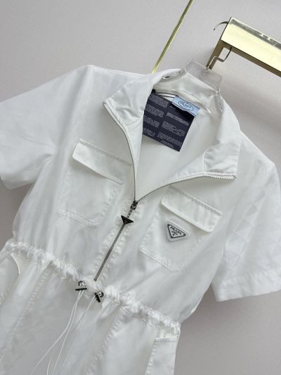 Prada Short Sleeve Dress in White