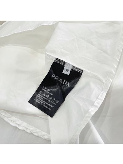 Prada Sleeveless Belted Dress in White