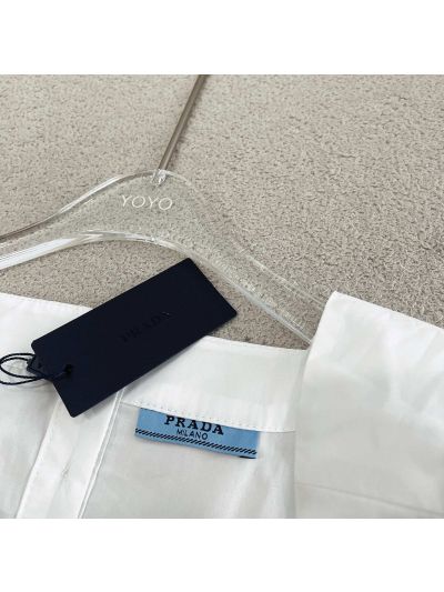 Prada Sleeveless Belted Dress in White