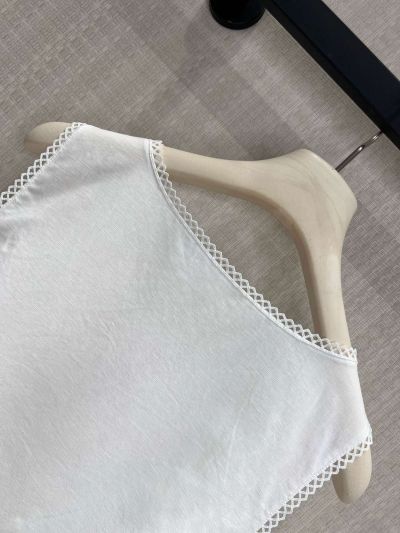 Prada Sleeveless Lace Top in White