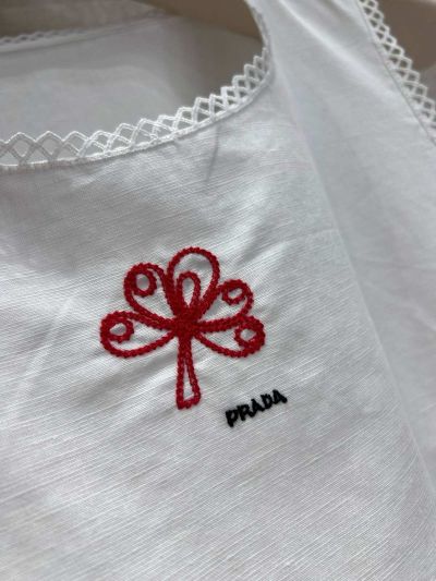 Prada Sleeveless Lace Top in White