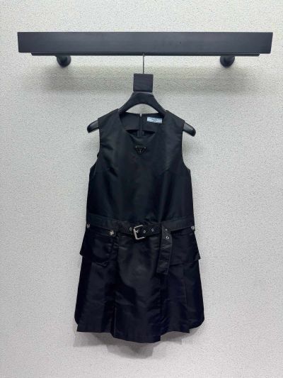Prada Sleeveless Midi Dress in Black