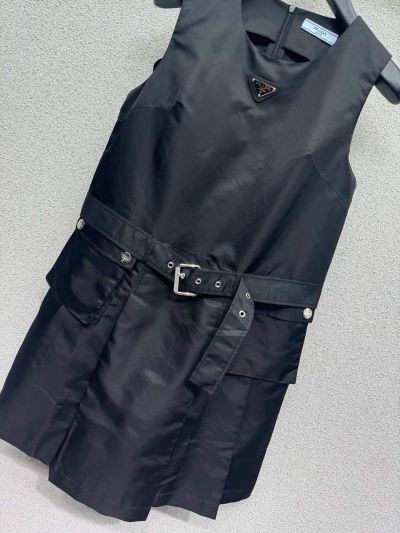 Prada Sleeveless Midi Dress in Black