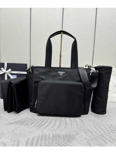 Prada Black Re Nylon Baby Tote Shoulder Bag 1BG102