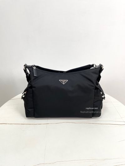 Prada Explore Re-Nylon Large Shoulder Bag Black 2VH204