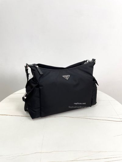 Prada Explore Re-Nylon Large Shoulder Bag Black 2VH204