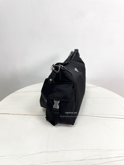 Prada Explore Re-Nylon Large Shoulder Bag Black 2VH204