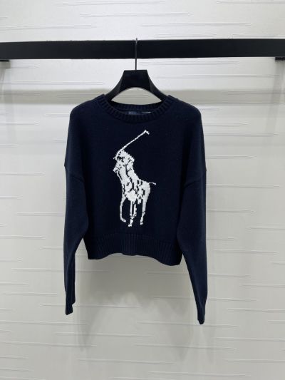 Ralph Lauren Crew Neck Long Sleeve Sweater in Navy and Grey