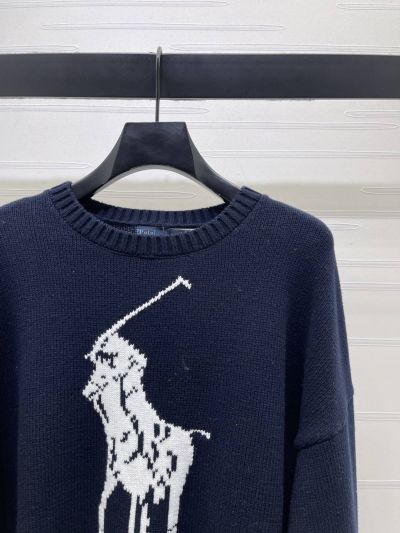 Ralph Lauren Crew Neck Long Sleeve Sweater in Navy and Grey
