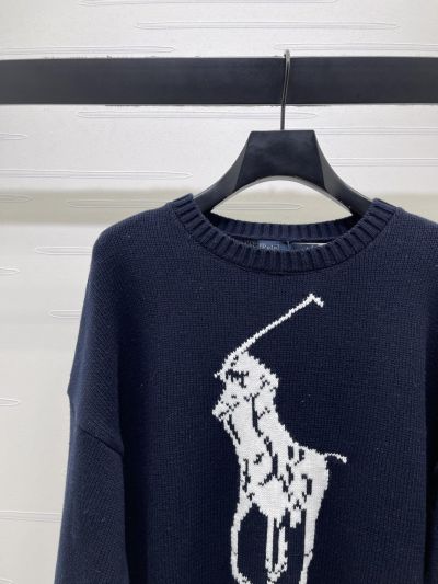 Ralph Lauren Crew Neck Long Sleeve Sweater in Navy and Grey