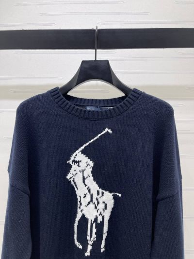 Ralph Lauren Crew Neck Long Sleeve Sweater in Navy and Grey