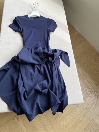 Ralph Lauren Crew Neck Short Sleeve Dress in Navy